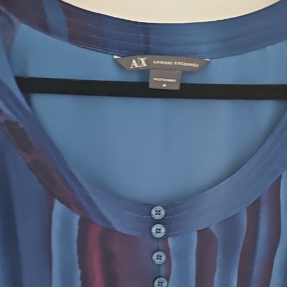 Armani Exchange Deep Blue Sheer Dress Size 4 - Picture 3 of 10